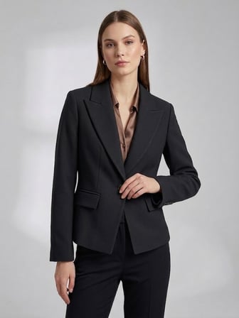EKOL Sivri Yaka Tek Düğmeli Slim Fit Klasik Blazer Ceket 4041