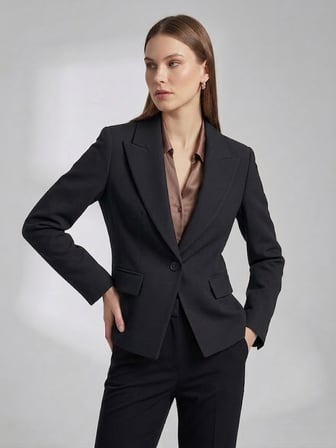 EKOL Sivri Yaka Tek Düğmeli Slim Fit Klasik Blazer Ceket 4041