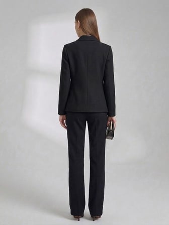 EKOL Sivri Yaka Tek Düğmeli Slim Fit Klasik Blazer Ceket 4041