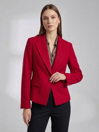 EKOL Sivri Yaka Tek Düğmeli Slim Fit Klasik Blazer Ceket 4041