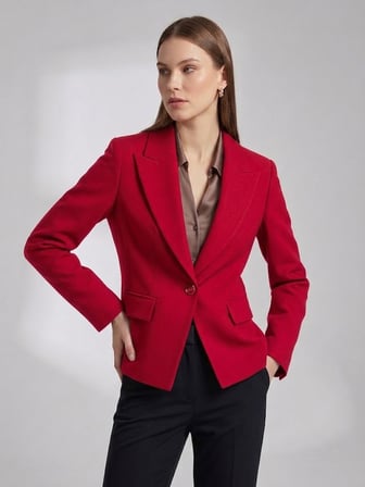 EKOL Sivri Yaka Tek Düğmeli Slim Fit Klasik Blazer Ceket 4041
