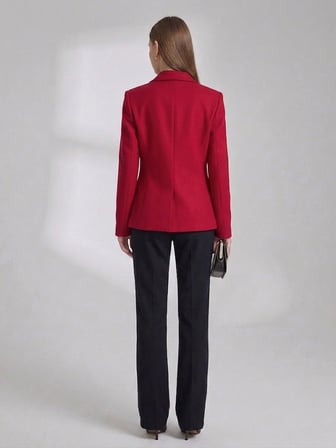 EKOL Sivri Yaka Tek Düğmeli Slim Fit Klasik Blazer Ceket 4041