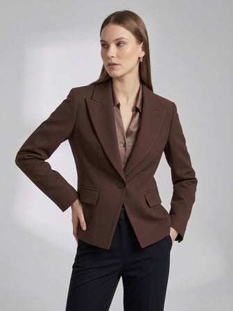 EKOL Sivri Yaka Tek Düğmeli Slim Fit Klasik Blazer Ceket 4041