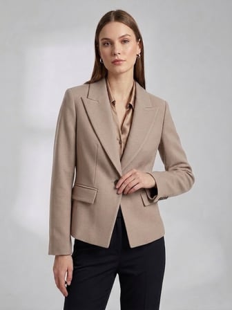 EKOL Sivri Yaka Tek Düğmeli Slim Fit Klasik Blazer Ceket 4041