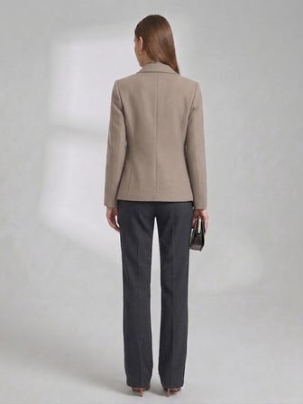 EKOL Sivri Yaka Tek Düğmeli Slim Fit Klasik Blazer Ceket 4041