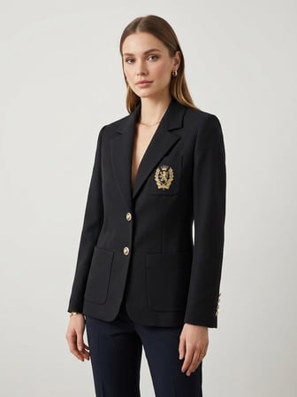 EKOL Kolej Stili Armalı Kruvaze Kesim Blazer 4165