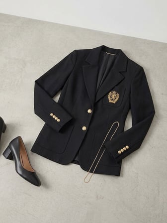 EKOL Kolej Stili Armalı Kruvaze Kesim Blazer 4165
