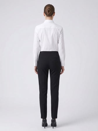 EKOL Yüksek Bel Ütü Çizgili Slim Fit Klasik Kumaş Pantolon 4167