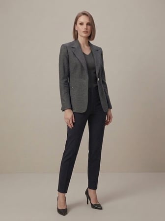EKOL Cep Detaylı Tek Düğme Blazer Ceket 4201