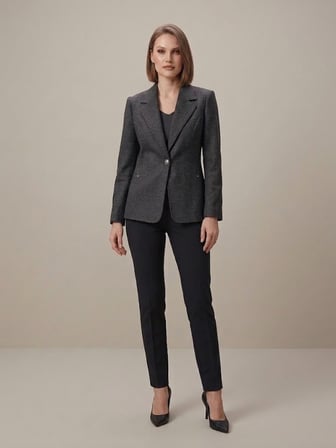 EKOL Cep Detaylı Tek Düğme Blazer Ceket 4201