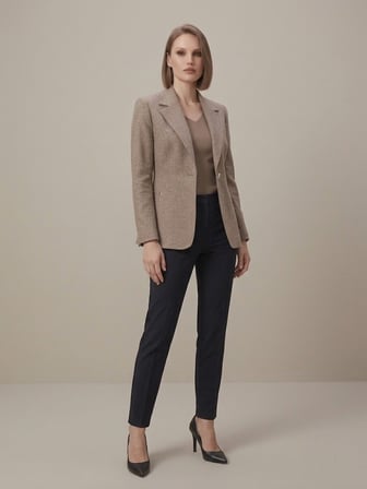 EKOL Cep Detaylı Tek Düğme Blazer Ceket 4201