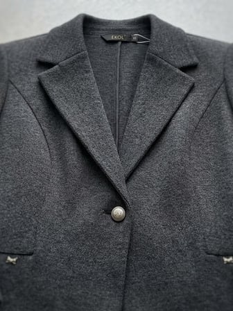 EKOL Cep Detaylı Tek Düğme Blazer Ceket 4201