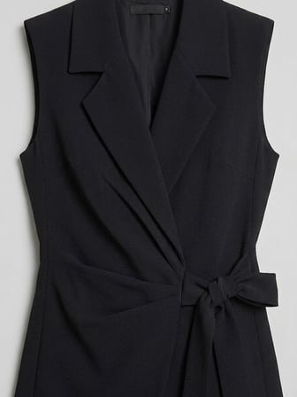 EKOL Kuşak Bağlamalı Kruvaze Blazer Yelek 4031