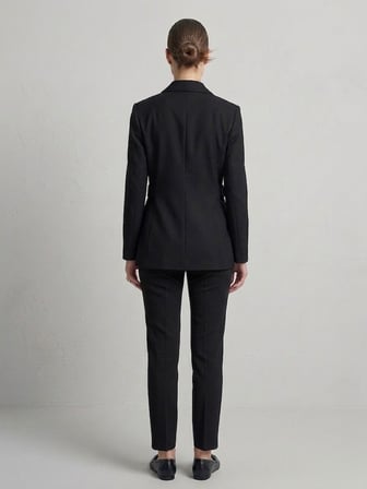EKOL  Yan Kemer Detaylı Tek Düğme Kruvaze Yaka Şık Blazer Ceket 4169