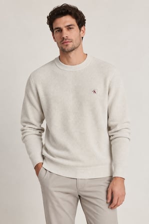CALVİN KLEİN Waffle Örgü Triko Kazak LV04RH326GYAS