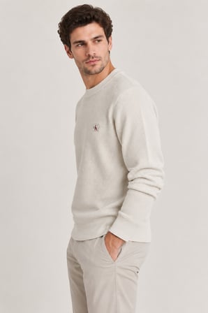 CALVİN KLEİN Waffle Örgü Triko Kazak LV04RH326GYAS