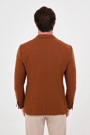 CENTİLMEN Dokulu Slim Fit Mono Yaka Torba Cep Premium Yün Karışımlı Erkek Ceket 44326