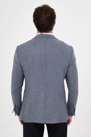 CENTİLMEN Dokulu Slim Fit Mono Yaka Torba Cep Premium Yün Karışımlı Erkek Ceket 44326