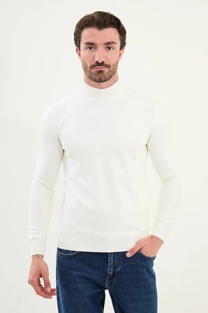 CENTİLMEN Düz Slim Fit Yarım Balıkçı Yaka Erkek Triko Kazak 11545