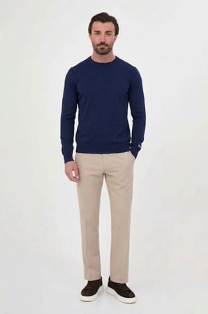 CENTİLMEN Düz Slim Fit Bisiklet Yaka Pamuk Erkek Triko Kazak 11620