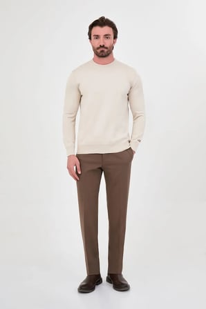 CENTİLMEN Düz Slim Fit Bisiklet Yaka Pamuk Erkek Triko Kazak 11620