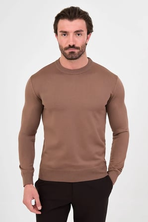 CENTİLMEN Düz Slim Fit Bisiklet Yaka Pamuk Erkek Triko Kazak 11620