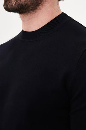 CENTİLMEN Düz Slim Fit Yüksek Bisiklet Yaka Pamuk Erkek Triko Kazak 11600
