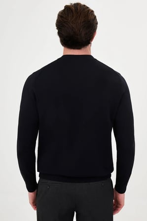 CENTİLMEN Düz Slim Fit Yüksek Bisiklet Yaka Pamuk Erkek Triko Kazak 11600