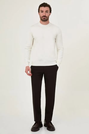 CENTİLMEN Düz Slim Fit Yüksek Bisiklet Yaka Pamuk Erkek Triko Kazak 11600