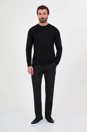 CENTİLMEN Düz Slim Fit Yüksek Bisiklet Yaka Pamuk Uzun Kollu Erkek Sweat 36900