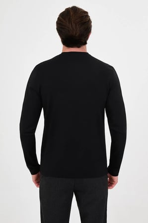CENTİLMEN Düz Slim Fit Yüksek Bisiklet Yaka Pamuk Uzun Kollu Erkek Sweat 36900