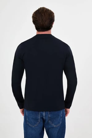 CENTİLMEN Düz Slim Fit Yüksek Bisiklet Yaka Pamuk Uzun Kollu Erkek Sweat 36900