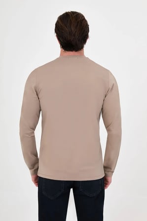 CENTİLMEN Düz Slim Fit Yüksek Bisiklet Yaka Pamuk Uzun Kollu Erkek Sweat 36900