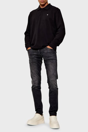 CALVİN KLEİN Logolu %100 Pamuk Düğmeli Erkek Polo T-Shirt LV04RH263GUB1