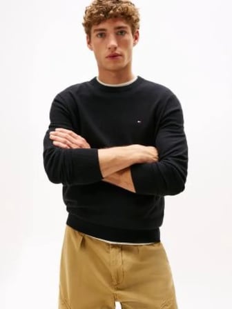 TOMMY Pamuklu Yuvarlak Yaka Kazak MW0MW28046-BDS
