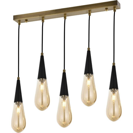 AVONNI AV-60059-5EY Eskitme Kaplama Modern Avize E14 Metal Cam 90x10cm