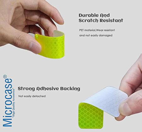 Microcase 10in1 Bebek Arabası Bisiklet Scooter Elbise için Güvenlik Emniyet Amaçlı Fosforlu Sticker Etiket Seti - SARI AL4999