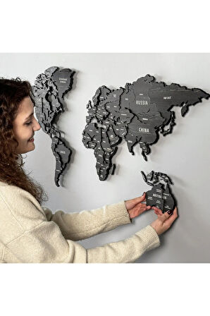 3D Metal Üzeri Ahşap Dünya Haritası, Ahşap Duvar Haritası, Gerçek Dünya Haritası, Yeni Dizayn Harita