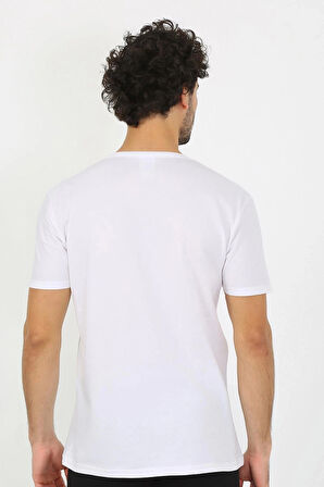 Giyim Erkek Açık Yaka Beyaz Penye Atlet