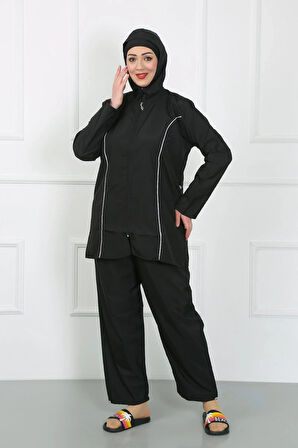 Giyim Büyük Beden Tesettür Büyük Mayo Siyah