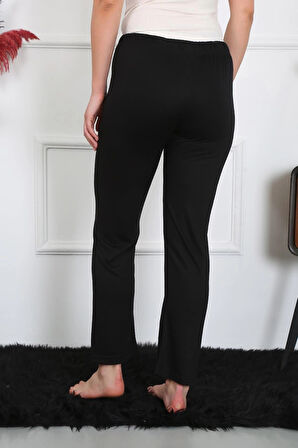 Giyim Kadın Pamuk Penye Tek Alt Pijama Siyah