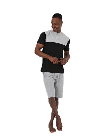 Giyim Erkek 3'lü Pijama Takım Siyah