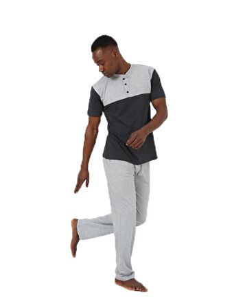 Giyim Erkek 3'lü Pijama Takım Siyah