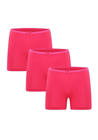 Giyim Kadın Penye 3lü Boxer Fuşya