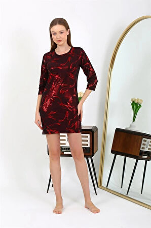 Giyim Kadın Micro Kumaş Mini Parlak Elbise Kırmızı