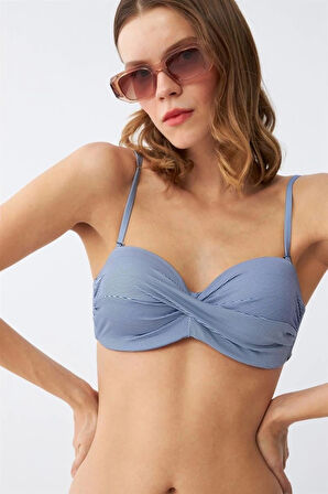 Giyim Kadın Straplez Mavi Bikini Takımı