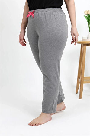 Giyim Kadın Pamuklu Büyük Beden Alt Pijama Gri
