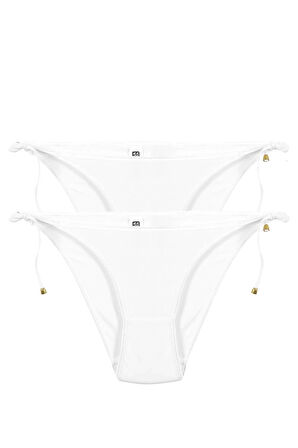 Giyim Kadın Beyaz İpli Bağlamalı 2'li Slip