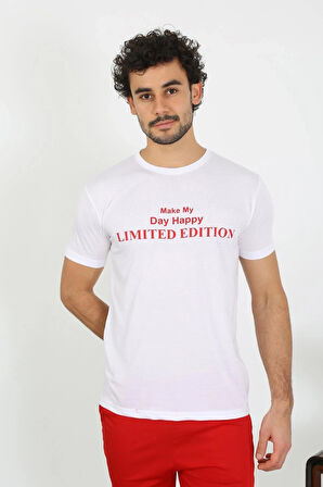 Giyim Erkek Kısa Kol Penye Beyaz Pijama Takımı