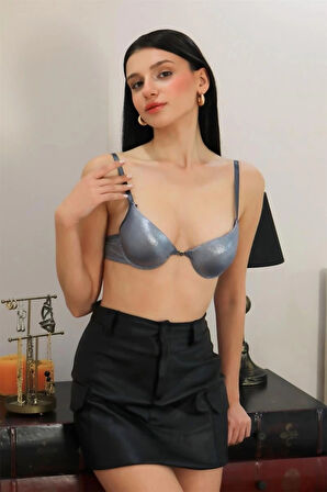 Giyim Kadın Destekli Balenli Sütyen Gri